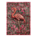 Vibrant Flamingo Fantasy Hand Tufted Area Rug featuring a detailed flamingo and floral pattern, perfect for adding a splash of color to your office or living room. This wool rug is an ideal choice for those looking for stylish living room rugs in 8x10 size.