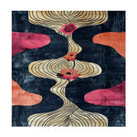 The Floral Drift Hand Tufted Rug showcases a stunning contemporary design, perfect for adding a pop of color to your living room or office. This wool area rug features an abstract pattern with vibrant floral motifs in shades of pink and orange against a dark background. Ideal as a square area rug or for use as living room rugs 8x10, it brings elegance and warmth to any space.