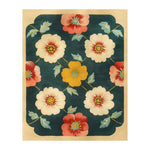 Vibrant Floral Frenzy Hand Tufted Wool Area Rug featuring colorful flowers on a dark background, ideal for adding a contemporary touch to bedrooms or as a stylish living room rug in an 8x10 size.