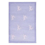 For the Love of Rabbits Hand Tufted Wool Rug - Purple