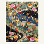 Vibrant Garden Glam Hand Tufted Wool Rug featuring a stunning floral pattern. This large area rug is perfect for adding a touch of elegance to your living room. The design includes colorful flowers and swirling patterns, making it ideal for living room rugs 8x10. Crafted from quality wool, this living room area rug offers both style and comfort.