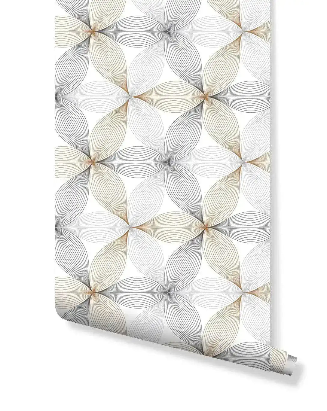 Geometric Floral Linear Petal Flowers Removable Wallpaper – MAIA HOMES