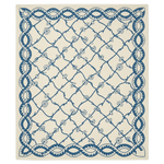 Indigo Vines Cream Garden Hand Tufted Wool Rug