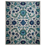 Jade Botanical Bloom Hand Tufted Rug