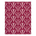 Magenta Fan Motif Hand Tufted Rug