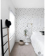 Minimalistic Black and White Chevron Removable Wallpaper