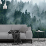 Misty Foggy Forest Photo Nature Wall Mural