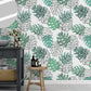 Monstera Palm Leaves Sketch Removable Wallpaper 