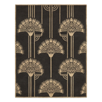 Obsidian Gilded Bloom Hand Tufted Wool Rug