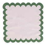 Regal Off - White Placemat Green Scallop Edge - MAIA HOMES