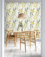 Yellow Flowers and Leaves Botanical Wallpaper