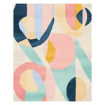 Abstract Color Motion Hand Tufted Rug