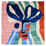 Abstract Face Canvas Hand Tufted Rug