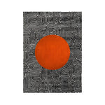Abstract Maze Orange Sun Hand Tufted Wool Rug
