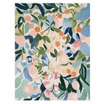 This vibrant Abstract Nature Echo Hand Tufted Area Rug features a lush pattern of overlapping leaves and soft pastel shades. Ideal for large living rooms, this contemporary wool rug combines artful design with comfort, making it a perfect choice for those seeking stylish rugs for living room decor.