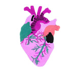 Anatomical Heart Shaped Wool Rug - Pink