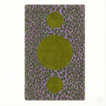 Animal Print Golden Triple Lunar Hand Tufted Wool Rug