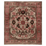 Decorative rug with floral pattern on a plain background