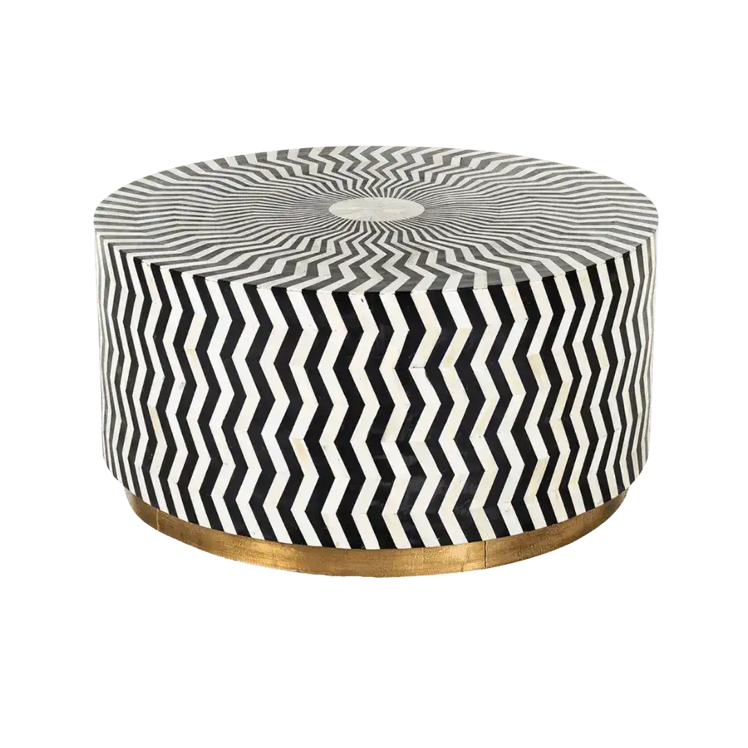 Black and white striped coffee table deals