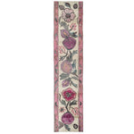 Blossom Cascade Hand Tufted Wool Runner Rug featuring a vibrant floral design with pink and purple flowers on a cream background. Perfect for adding a touch of elegance to kitchen rugs, kitchen runner rugs, bathroom runner rug, or hallway runner rug settings.