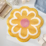 Blossoming Flower Accent Rug Bath Mat 25.5" x 25.5" (65 X 65 CM) Orange