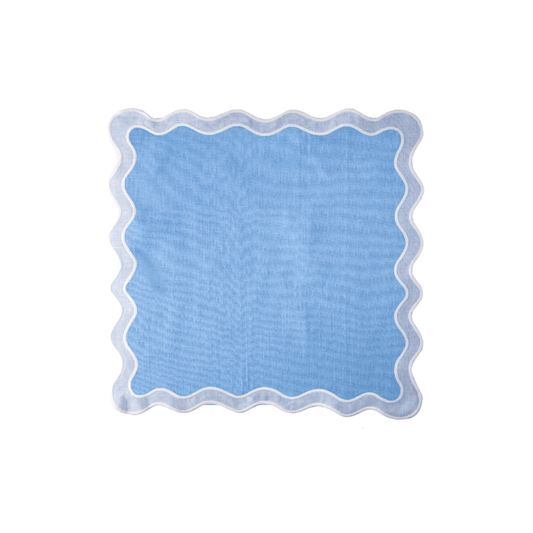 Blue Scallop 100% Linen Placemat Set of 4 - MAIA HOMES