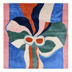 Vibrant and contemporary area rug featuring an abstract design in bold colors, perfect for adding a modern touch to a living room. This 8x10 square wool rug showcases a stunning pattern that makes it a centerpiece among large living room rugs.