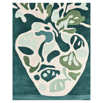 The Botanic Dream Vase Hand Tufted Rug is a stunning area rug perfect for large living rooms. Its contemporary design features abstract botanical patterns in soothing greens and whites, crafted from high-quality wool. This elegant wool rug adds a touch of modern sophistication to any living room space.