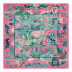 The Botanic Romance Hand Tufted Rug is a stunning square area rug featuring a vibrant floral design. This wool rug showcases a blend of pink and green hues, perfect for adding a touch of elegance to any large living room. Ideal for those seeking area rugs for the living room, this floral rug combines style and comfort.