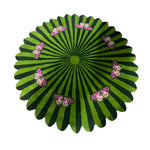 Butterflies over Flower Round Hand Tufted Wool Rug - Light Green
