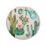 Cacti Family Vintage Inspired Tufted Round Floor Pillow 30" × 30"