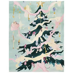 A vibrant Christmas Tree Magic Hand Tufted Area Rug with a whimsical design. This wool rug features a festive Christmas tree adorned with colorful decorations, ideal for adding holiday cheer to living room area rugs. Perfect choice for those seeking unique rugs for the living room.