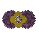 A vibrant Daisy Pleated Hand Tufted Wool Rug Runner in purple, featuring a contemporary design with a bold floral pattern. Perfect for adding a pop of color to any room, this area rug is ideal for kitchens, living rooms, hallways, and bedrooms, offering a stylish and cozy touch to your space.