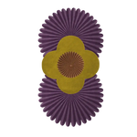 Daisy within Daisy Pleated Hand Tufted Wool Rug Runner - Purple