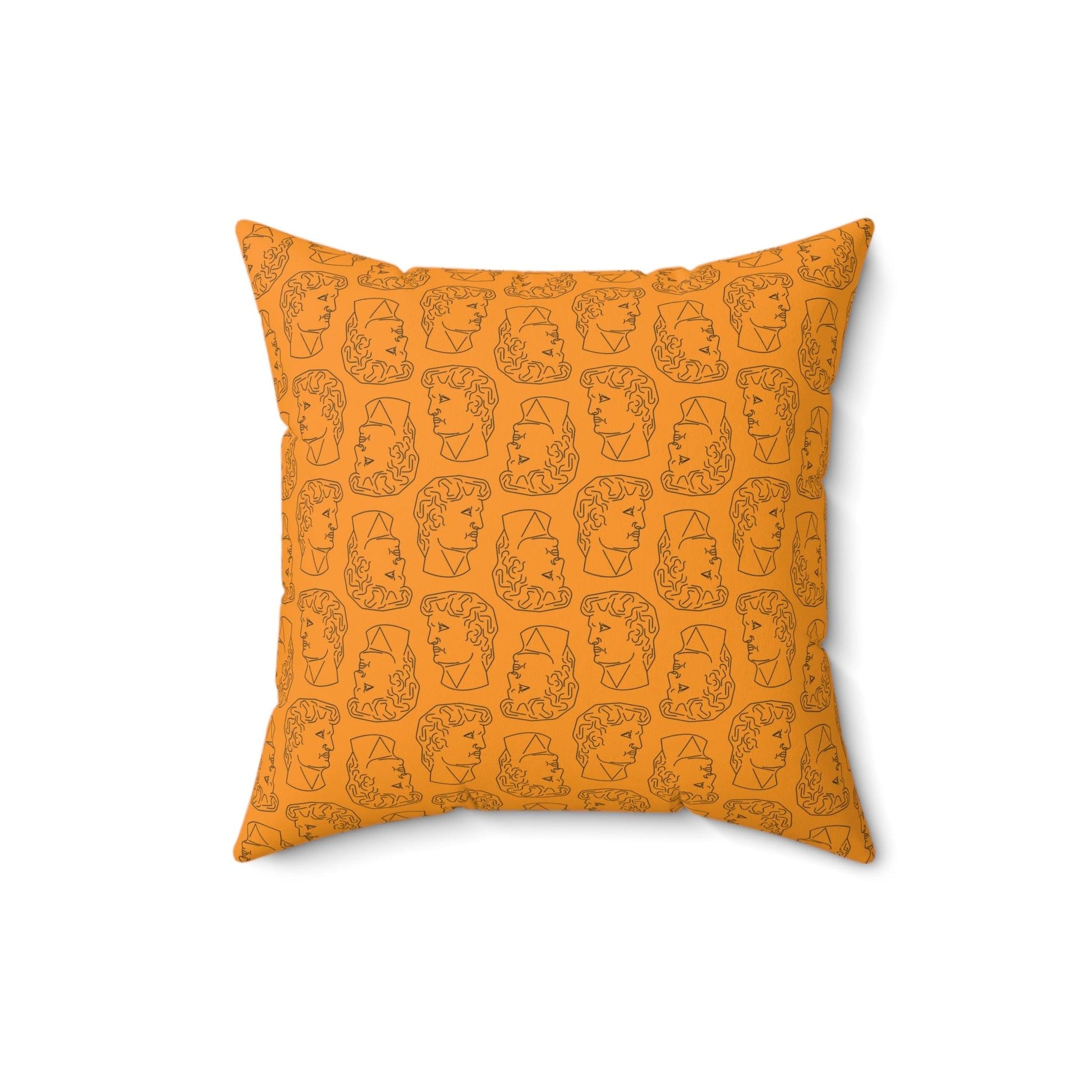 David Busts Orange Printed Throw Pillow - MAIA HOMES