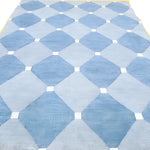 Diamond Blue Classic Dhurrie Cotton Rug - 1001 KNOTS