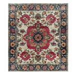 Eternal Weave Hand-Tufted Rug featuring a vibrant Persian-inspired design with intricate floral patterns and bold colors. Perfect for adding a touch of elegance to dining rooms and living rooms, this 8x10 wool area rug is ideal for those seeking stylish living room rugs.