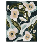 The Floral Rush Hour Hand Tufted Area Rug features an elegant floral design with soft pink and olive green hues, perfect for adding a touch of contemporary charm to living rooms. This wool rug, sized 8x10, is ideal for those seeking stylish rugs for living room spaces.