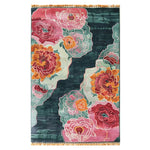 The Floral Symphony Hand Tufted Wool Rug is a stunning area rug perfect for any living room. Featuring vibrant floral patterns in shades of pink, orange, and green, this large living room rug adds a touch of elegance and warmth. The plush wool material ensures comfort and durability, making it an ideal choice for those seeking a beautiful floral rug.