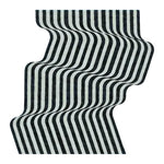 A stylish black and gray wool area rug featuring an eye-catching flowing illusion design. Perfect for adding a contemporary touch to any space, this vintage rug is ideal for use as a hallway runner rug, in a dining room, or as a large living room rug. Its unique pattern makes it a standout piece for modern interiors.