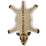 Charming hand-tufted wool rug designed to resemble a deer, perfect for adding a whimsical touch to large living room spaces. This area rug, ideal for a cozy living room atmosphere, combines unique design with the softness of wool.