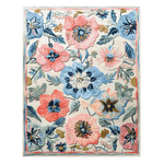 This vibrant Garden Breeze Hand Tufted Area Rug showcases a stunning floral pattern with pink and blue flowers, perfect for adding a touch of elegance to any living room. Crafted from high-quality wool, this wool rug combines both durability and style, making it an ideal choice for those seeking beautiful area rugs for living room spaces.