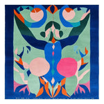 Vibrant and contemporary Garden Oracle Hand Tufted Rug showcasing an abstract design with bold colors. This square area rug, ideal for living rooms, is crafted from wool and measures 8x10 feet. The artistic patterns and rich hues make it a standout piece among contemporary rugs.