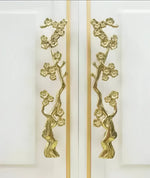 Gold Cherry Blossom Tree Branch Door Knob Handles - Set of 2 Default Title
