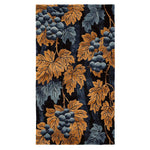 Golden Harvest Hand Tufted Area Rug featuring a vibrant design of golden leaves and blue grapes, perfect for adding a vintage touch to your living room. This wool rug, sized 8x10, blends elegance with durability, making it an ideal choice for those seeking stylish rugs for living room decor.