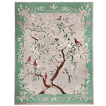 Graceful Eden Echo Hand Tufted Area Rug featuring a tranquil design of birds perched on branches with a soft green border. Perfect for adding elegance to large living room spaces, this wool rug combines nature-inspired aesthetics with comfort, making it an ideal choice for area rugs in the living room.