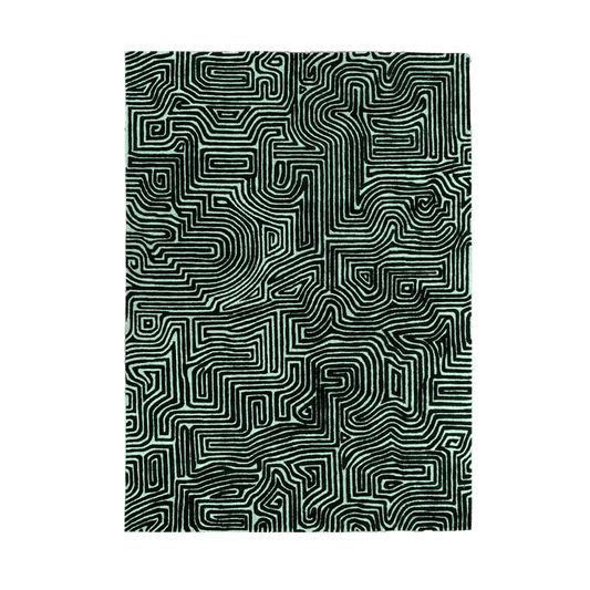 Green Maze Hand Tufted Wool Rug - MAIA HOMES