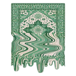 A unique green melting traditional Persian hand-tufted wool area rug with intricate patterns, perfect for adding a touch of elegance to dining rooms or large living rooms. This eye-catching design features a blend of classic Persian rug motifs with a modern twist, ideal for those seeking a standout piece in their dining room carpets or living room decor.