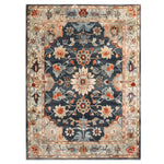 Imperial Garden Hand Tufted Wool Rug featuring a vibrant floral pattern in rich blues, reds, and creams. This elegant area rug is perfect for enhancing living room spaces, offering a luxurious touch with its high-quality wool material. Ideal for those seeking large living room rugs with a unique and artistic design.