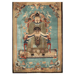 Imperial Legacy Hand Tufted Area Rug featuring a majestic design with intricate patterns, perfect for adding a touch of elegance to your living room. This wool rug showcases a regal figure surrounded by ornate details, ideal for rugs for living room in 8x10 size.